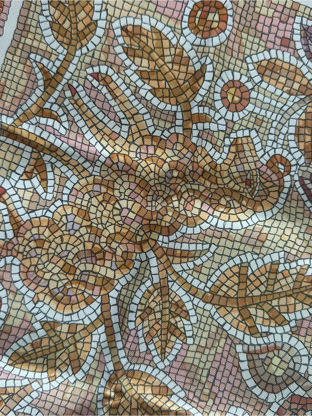 Hermes Maurice Tranchant “Pavement”  Micro Mosaic 90 cm Silk Scarf